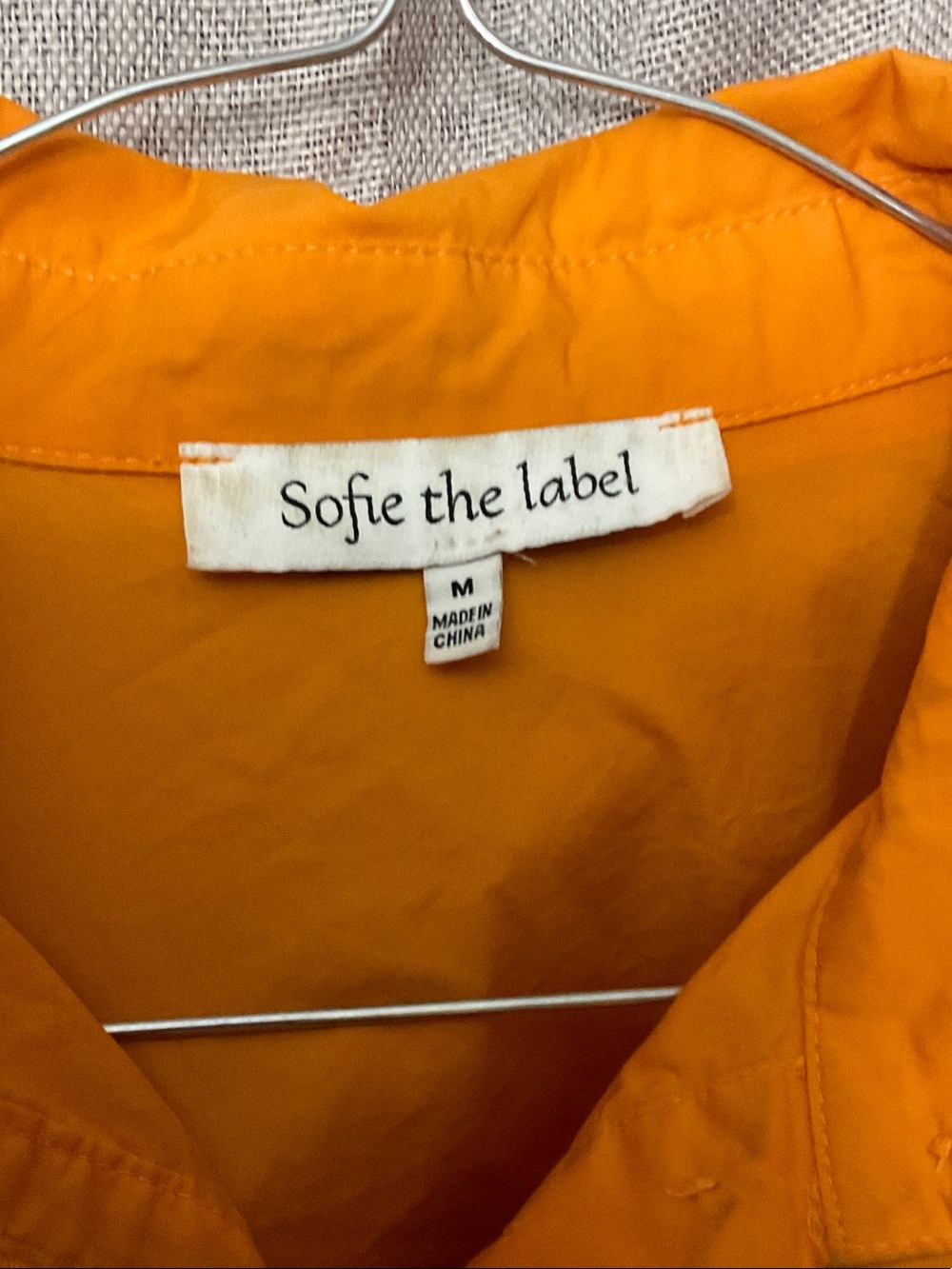 Sofie The Label-Colorblock Puff-Sleeve Tiered Dress - Orange, Pink, Red - Picture 2 of 5